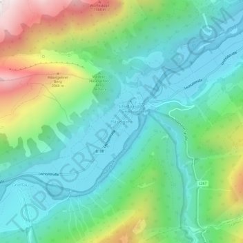 Häselgehr topographic map, elevation, terrain
