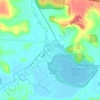 Elleker topographic map, elevation, terrain