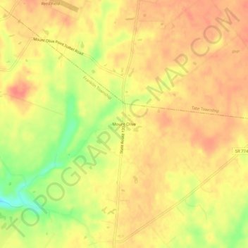 Mount Olive topographic map, elevation, terrain