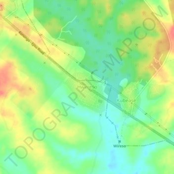 Hwereso topographic map, elevation, terrain