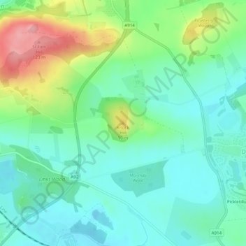 Knock Hill topographic map, elevation, terrain
