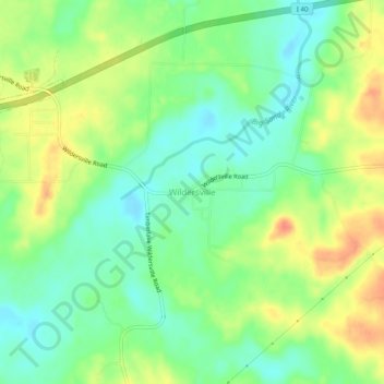 Wildersville topographic map, elevation, terrain