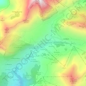 Samance topographic map, elevation, terrain