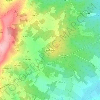 Saint-Thibault topographic map, elevation, terrain