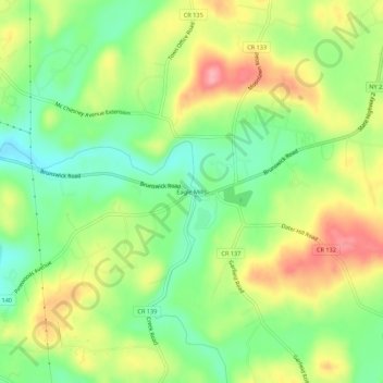 Eagle Mills topographic map, elevation, terrain