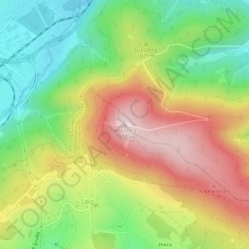 Hochfirst topographic map, elevation, terrain