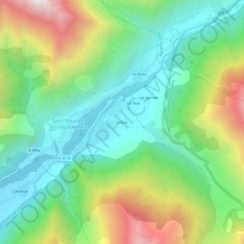 L'Ubac topographic map, elevation, terrain