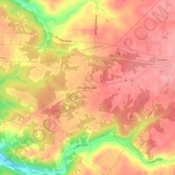 Mount Pisgah topographic map, elevation, terrain