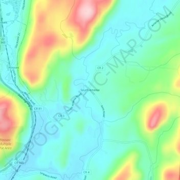 South Amenia topographic map, elevation, terrain