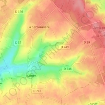 La Longue Rue de Bas topographic map, elevation, terrain