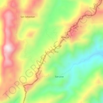 Santa Rita topographic map, elevation, terrain