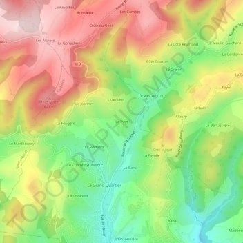 Le Puyt topographic map, elevation, terrain