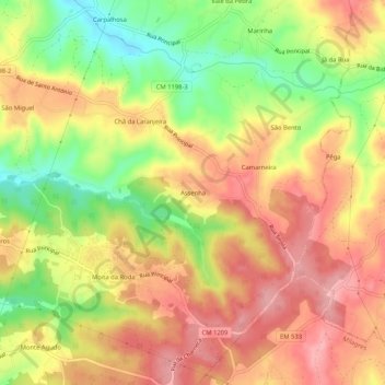 Assenha topographic map, elevation, terrain