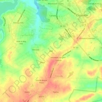 Hale topographic map, elevation, terrain