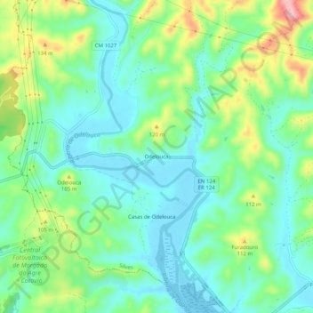 Odelouca topographic map, elevation, terrain