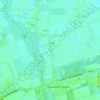 Gasselterboerveen topographic map, elevation, terrain