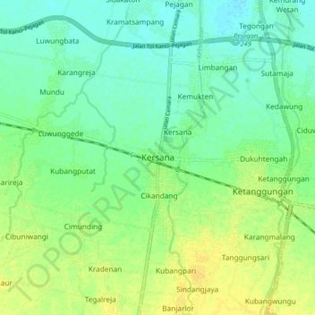 Kersana topographic map, elevation, terrain