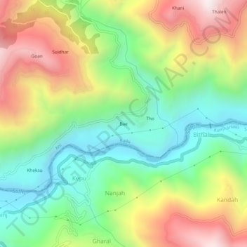 Bae topographic map, elevation, terrain