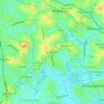 Bellanthara topographic map, elevation, terrain