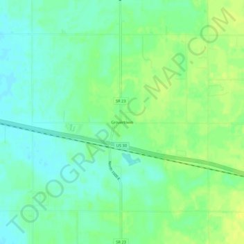 Grovertown topographic map, elevation, terrain