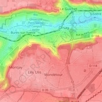 La Boissière topographic map, elevation, terrain