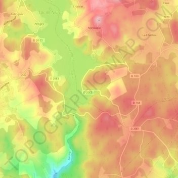 Puy du Rieux topographic map, elevation, terrain