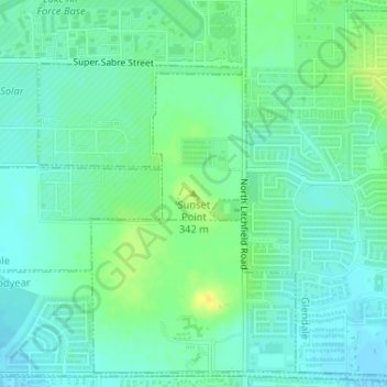 Sunset Point topographic map, elevation, terrain