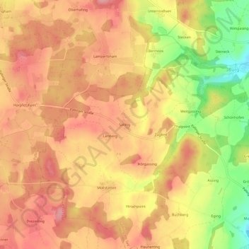 Salling topographic map, elevation, terrain