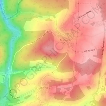 Chenai topographic map, elevation, terrain