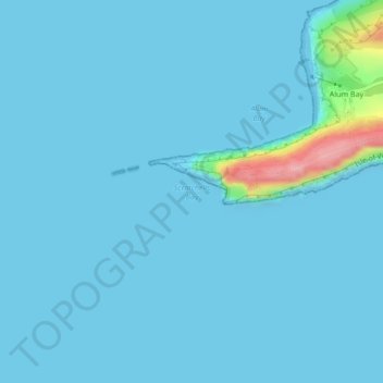 Scratchells Bay topographic map, elevation, terrain