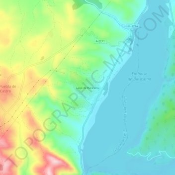 Lago de Barasona topographic map, elevation, terrain