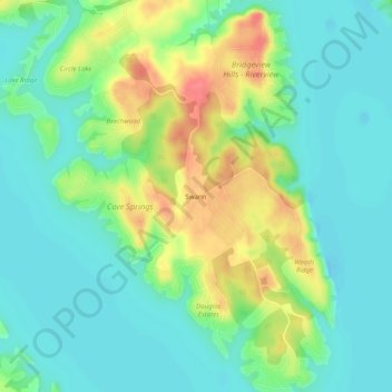 Swann topographic map, elevation, terrain