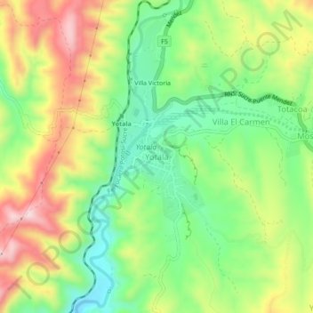 Yotala topographic map, elevation, terrain