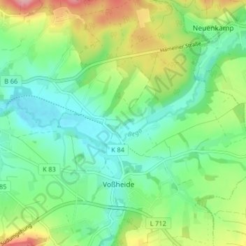Vogelhorst topographic map, elevation, terrain