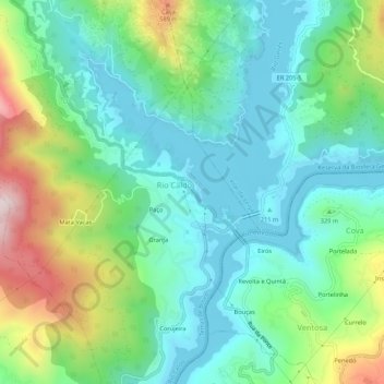 Raposeira topographic map, elevation, terrain