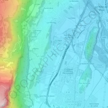 Risset topographic map, elevation, terrain