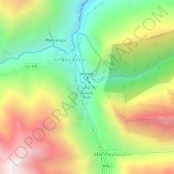 Chaullay topographic map, elevation, terrain