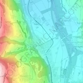 Summaprada topographic map, elevation, terrain