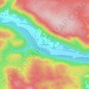 Le Grand-Platin topographic map, elevation, terrain