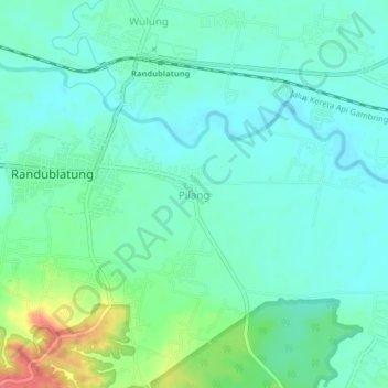 Pilang topographic map, elevation, terrain