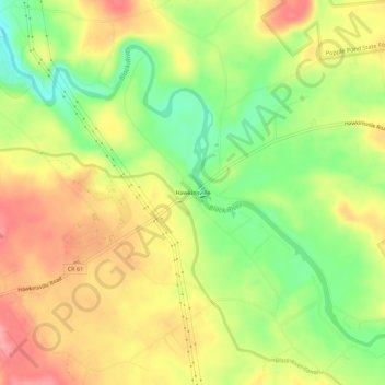 Hawkinsville topographic map, elevation, terrain