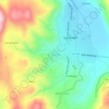 El Cumbe topographic map, elevation, terrain