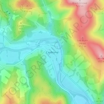 Cardrona topographic map, elevation, terrain