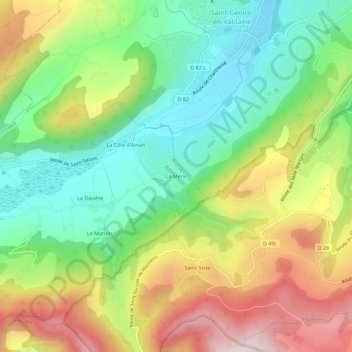 La Mérie topographic map, elevation, terrain