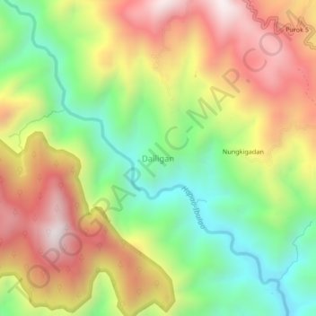Dalligan topographic map, elevation, terrain