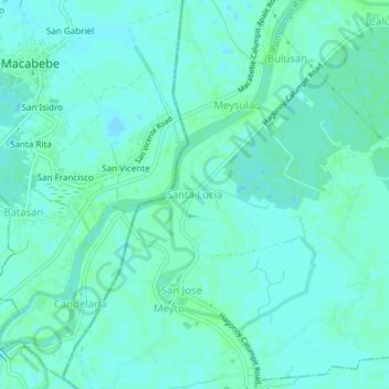 Santa Lucia topographic map, elevation, terrain