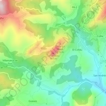 La Forcada topographic map, elevation, terrain