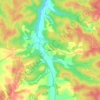 Boss topographic map, elevation, terrain