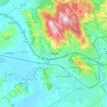 Chiugiana topographic map, elevation, terrain