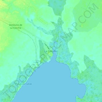 La Coloma topographic map, elevation, terrain